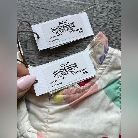 NWT Pink Chicken - Multi Hearts Jennifer Bubble Onesie Romper - Picture 4 of 4